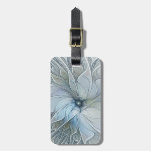 Etiqueta De Bagagem Elegante Beleza Arte Fractal Abstrata Moderna Flor
