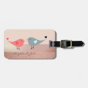 Etiqueta De Bagagem Elegante Chique Chic,Pássaros