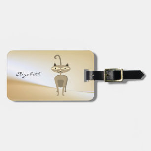 Etiqueta De Bagagem Elegante Chique com Estilo - Gato Caprichoso, Pers