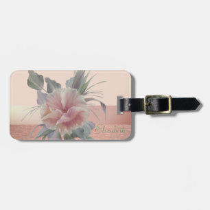 Etiqueta De Bagagem Elegante Chique Estiloso,Flores