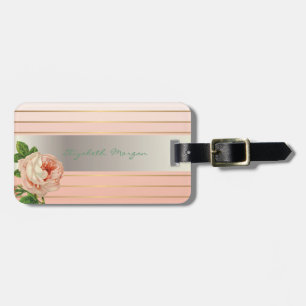 Etiqueta De Bagagem Elegante Chique Fashion,Flores,Rosas