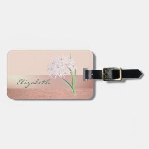 Etiqueta De Bagagem Elegante Chique Floral