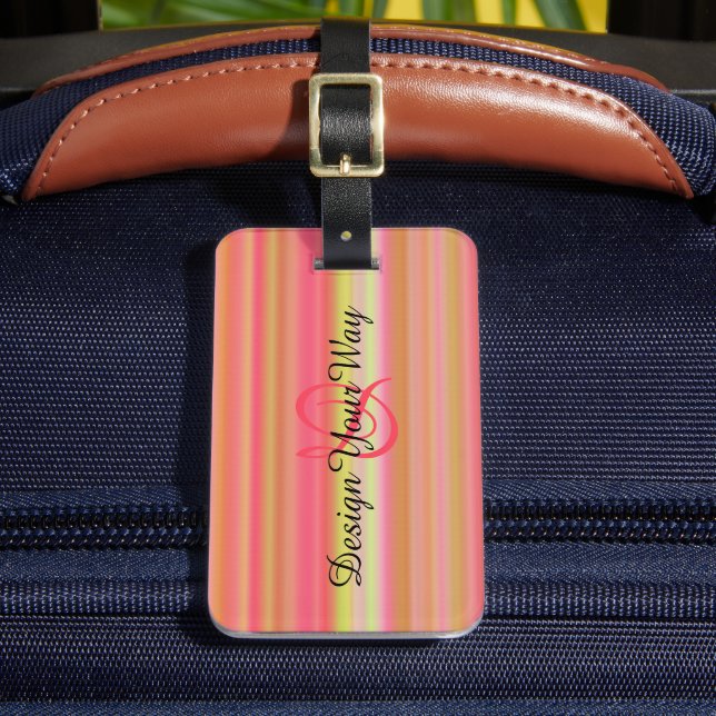 Etiqueta De Bagagem elegante e moderno monograma moderno (Frente Insitu 2)