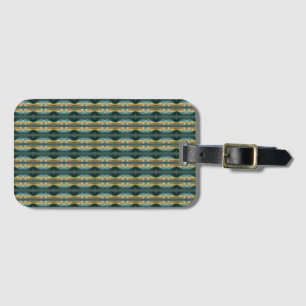 Etiqueta De Bagagem Elegante Fall Folha Abstrato, Padrão Striped