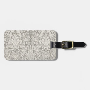 Etiqueta De Bagagem elegante formal brocado de renda damasco branco