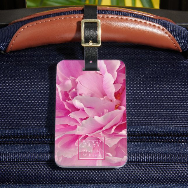 Etiqueta De Bagagem Elegante Foto de Península Rosa - Personalizada (Frente Insitu 2)