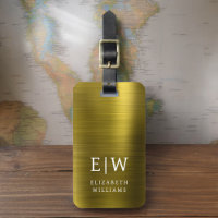 Elegante Metálico Dourado com Monograma Brutado