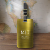 Elegante Metálico Dourado com Monograma Brutado