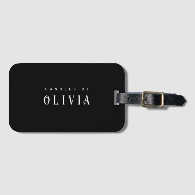 Etiqueta De Bagagem Elegante modelo preto (Frente Horizontal)
