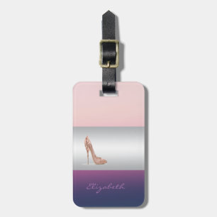 Etiqueta De Bagagem Elegante Moderno Feminino, Salto Alto