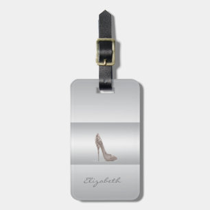 Etiqueta De Bagagem Elegante Moderno Feminino, Salto Alto