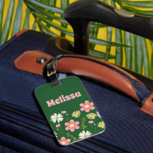 Elegante Moderno Floral Verde Rosa