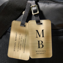 Elegante Monograma Dourado Metalizado Brilhante