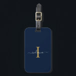 Etiqueta De Bagagem Elegante Monograma Nome do Script Inicial Viagem<br><div class="desc">Crie completamente a sua própria etiqueta personalizada e personalizada do Monograma Nome do Script Inicial do Monograma,  clicando no botão "Personalizar". Use o botão "Personalizar" para reorganizar e formatar o estilo e o posicionamento do texto.</div>