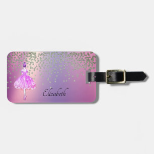 Etiqueta De Bagagem Elegante Na moda brilhante Diamantes Ballerina