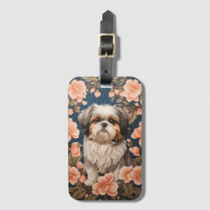 Etiqueta De Bagagem Elegante Shih Tzu Dog William Morris Inspirou