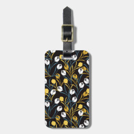 Etiqueta De Bagagem Elegante Tulip Floral