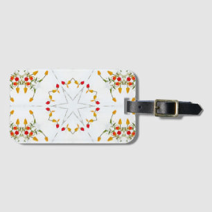 Etiqueta De Bagagem Elegante Vintage Floral