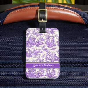 Etiqueta De Bagagem Elegante vintage toile de jouy