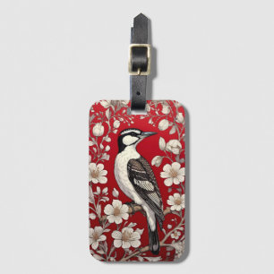 Etiqueta De Bagagem Elegante Woodpecker Floral William Morris Inspirad
