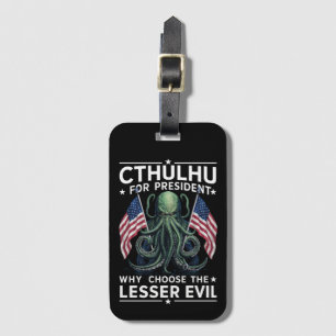 Etiqueta De Bagagem Eleições Engraçadas de 2024 Cthulhu Para President