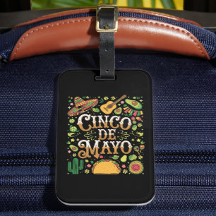 Etiqueta De Bagagem Elementos de Festa Divertidos do Cinco De Mayo