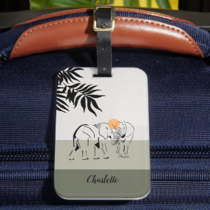 Etiqueta De Bagagem "Elephant Lover" Monogramada