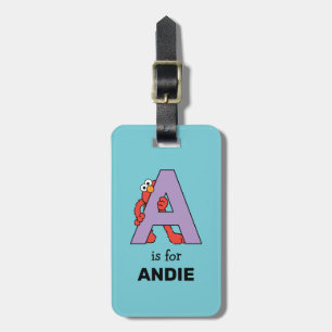 Etiqueta De Bagagem Elmo Alphabet A Roxo