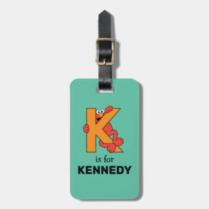 Etiqueta De Bagagem Elmo Alphabet K Laranja