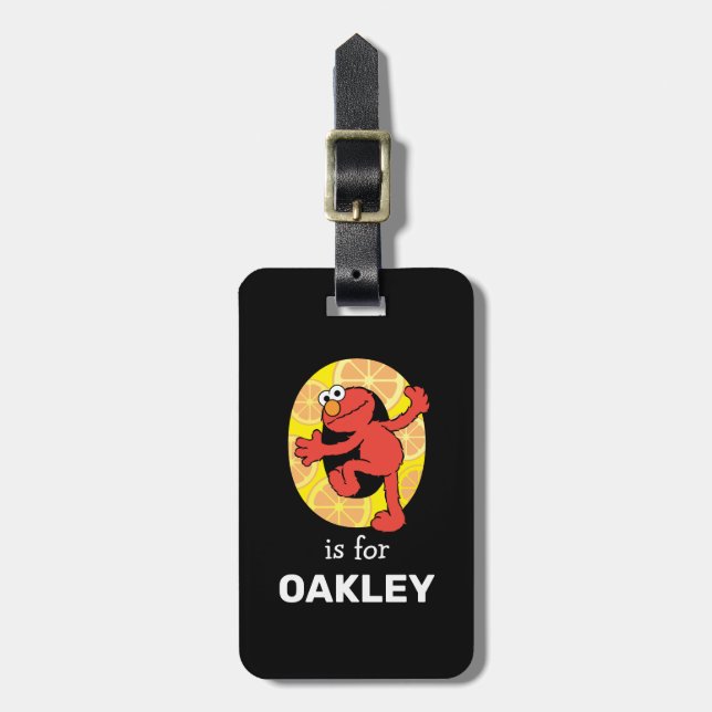 Etiqueta De Bagagem Elmo Alphabet | O Laranja (Frente Vertical)