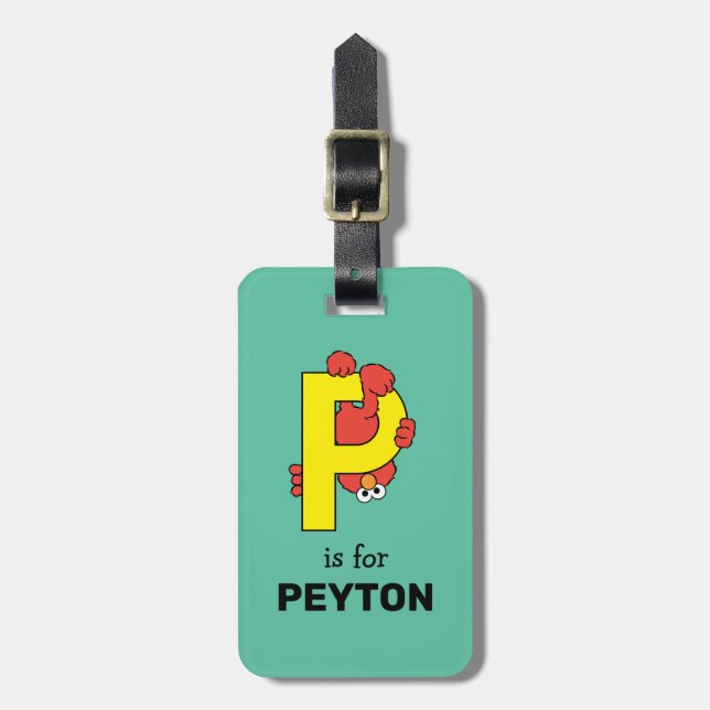 Etiqueta De Bagagem Elmo Alphabet | P Amarelo (Frente Vertical)