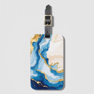 Etiqueta de bagagem em aquarela abstrata de geodo