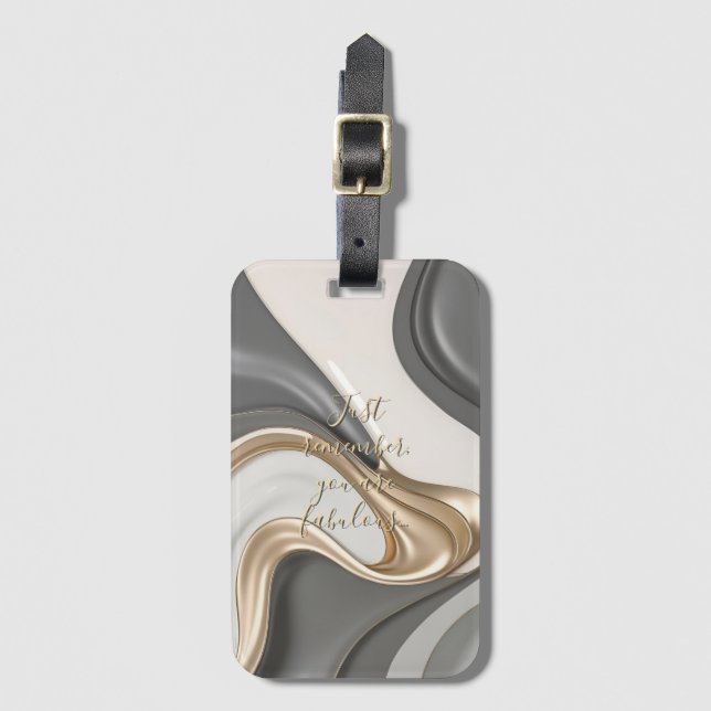 Etiqueta de bagagem em na moda gráfico (Frente Vertical)