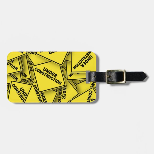 Etiqueta De Bagagem Em Sinais De Construção (Frente Horizontal)