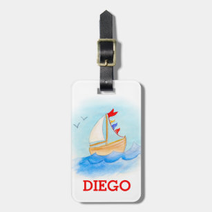 Etiqueta De Bagagem Embarcações d'água com identificação da bagagem