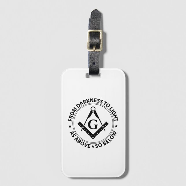 Etiqueta De Bagagem Emblema de Freemasonry (Frente Vertical)