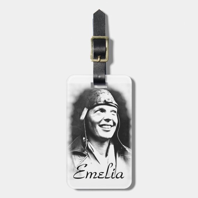 Etiqueta De Bagagem Emelia Earhart - piloto (Frente Vertical)