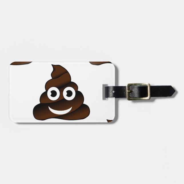 Etiqueta De Bagagem emoji de cocô engraçado (Frente Horizontal)