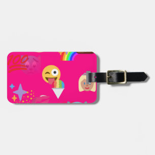 Etiqueta De Bagagem emoji do rosa quente