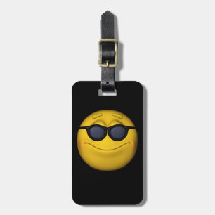 Etiqueta De Bagagem Emoticon Legal Com Óculos de Sol