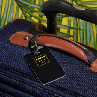 Etiqueta De Bagagem Empresa Personalizada Preta Moderna Personalizada
