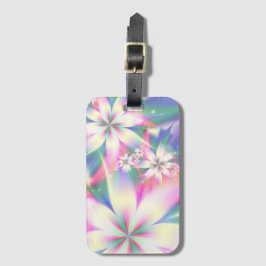 Etiqueta De Bagagem Enchimento Floral Colorido de Abstrato de Flor