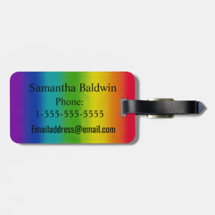 Etiqueta De Bagagem Encontre Alegria na Viagem Luggage Tag Arco-íris