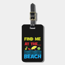 Etiqueta De Bagagem Encontre-Me Na Design De Férias De Verão Da Praia