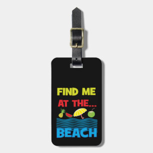 Etiqueta De Bagagem Encontre-me na Praia Férias de Verão Viagem