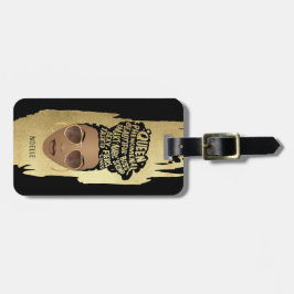 Etiqueta De Bagagem Encorajando as mulheres negras, cabelo natural, pr