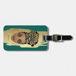 Etiqueta De Bagagem Encorajando as mulheres negras, cabelo natural, ve