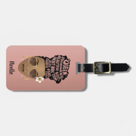 Etiqueta De Bagagem Encorajando as mulheres negras, trocadilho natural