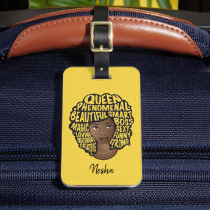 Etiqueta De Bagagem Encorajar as mulheres Mulher negra Amarelo