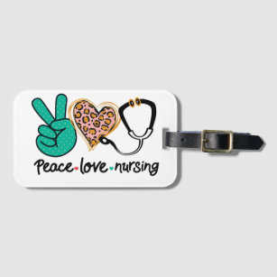 Etiqueta De Bagagem Enfermagem do Amor pela Paz
